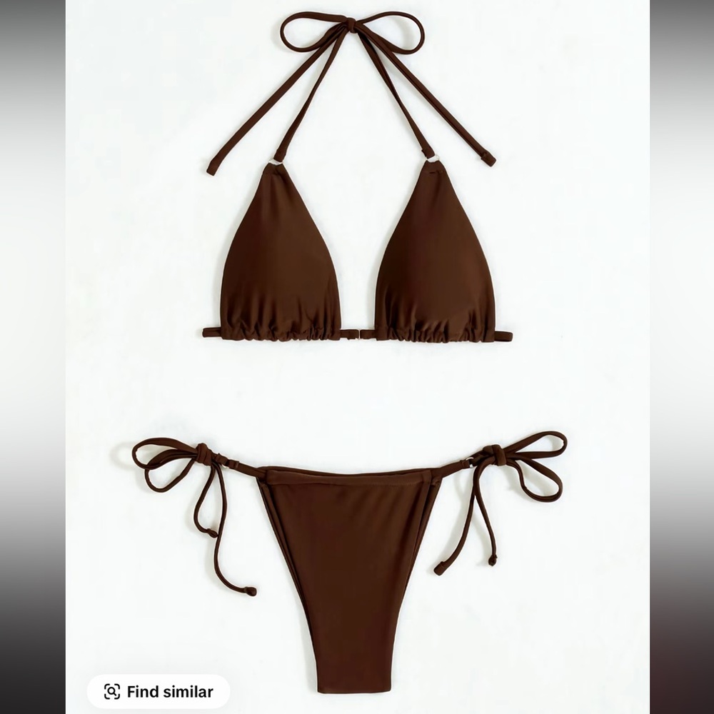 Women’s Brown Triangle Bikini Set Size Small